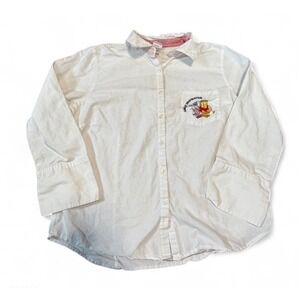 Vintage Disney Winnie the Pooh Shirt Large White Button Up Hong Kong